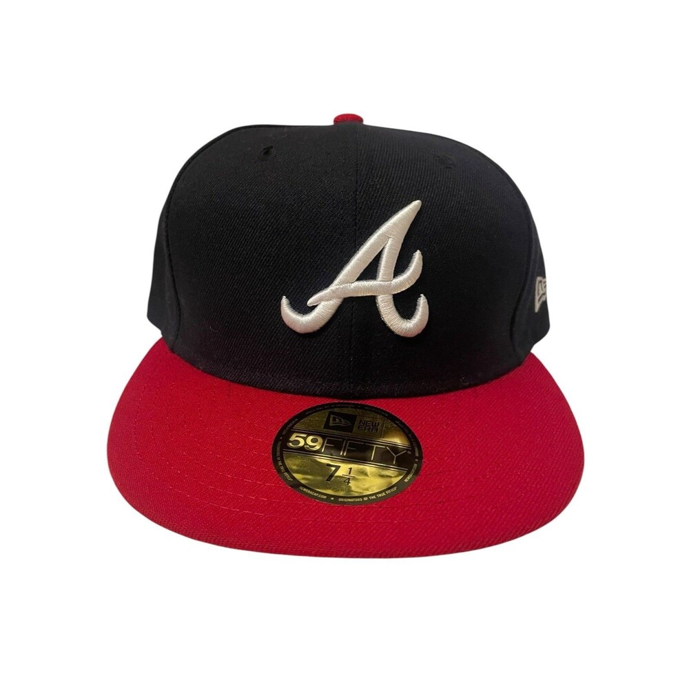 New Era 59Fifty MLB Atlanta Braves Fitted Hat Cap Size 7 3/4 EUC
